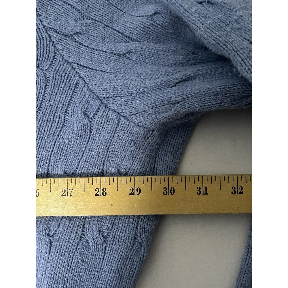 Polo Ralph Lauren 100% Silk Cableknit Sweater Men's 3XLT Periwinkle Blue Preppy
